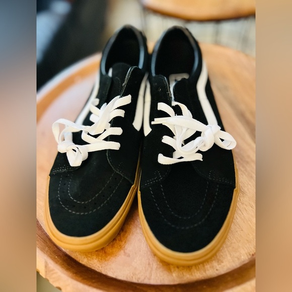 VANS Sk8-low Premium Leather Shoes (black/gum) size 13 men’s New 👈🏻 - Picture 7 of 13